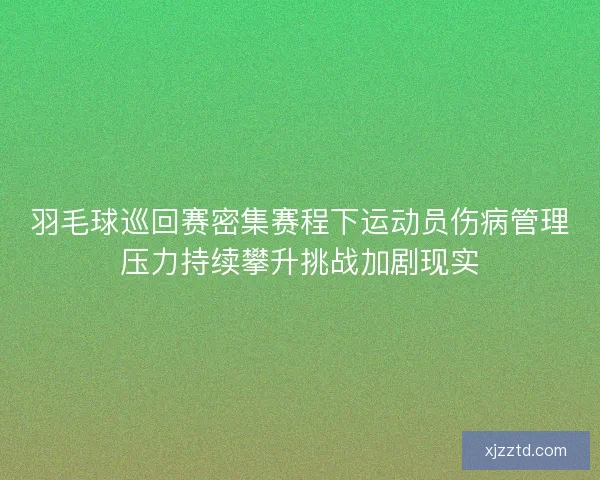 羽毛球巡回赛密集赛程下运动员伤病管理压力持续攀升挑战加剧现实